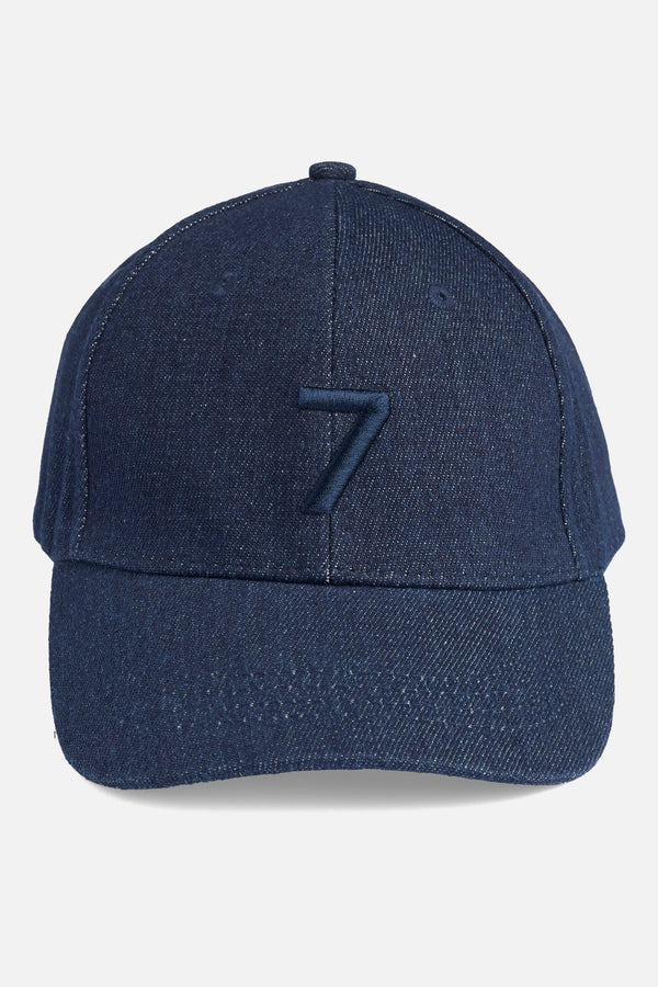 Denim Logo Cap in Rinsed Indigo