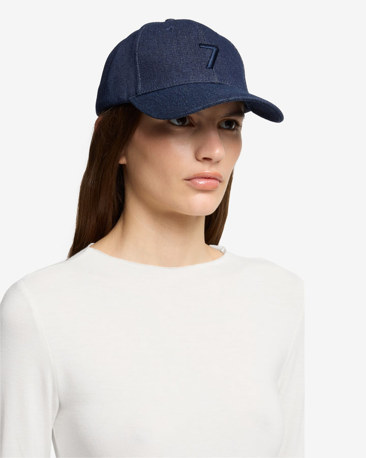 Denim Logo Cap in Rinsed Indigo | 7 For All Mankind
