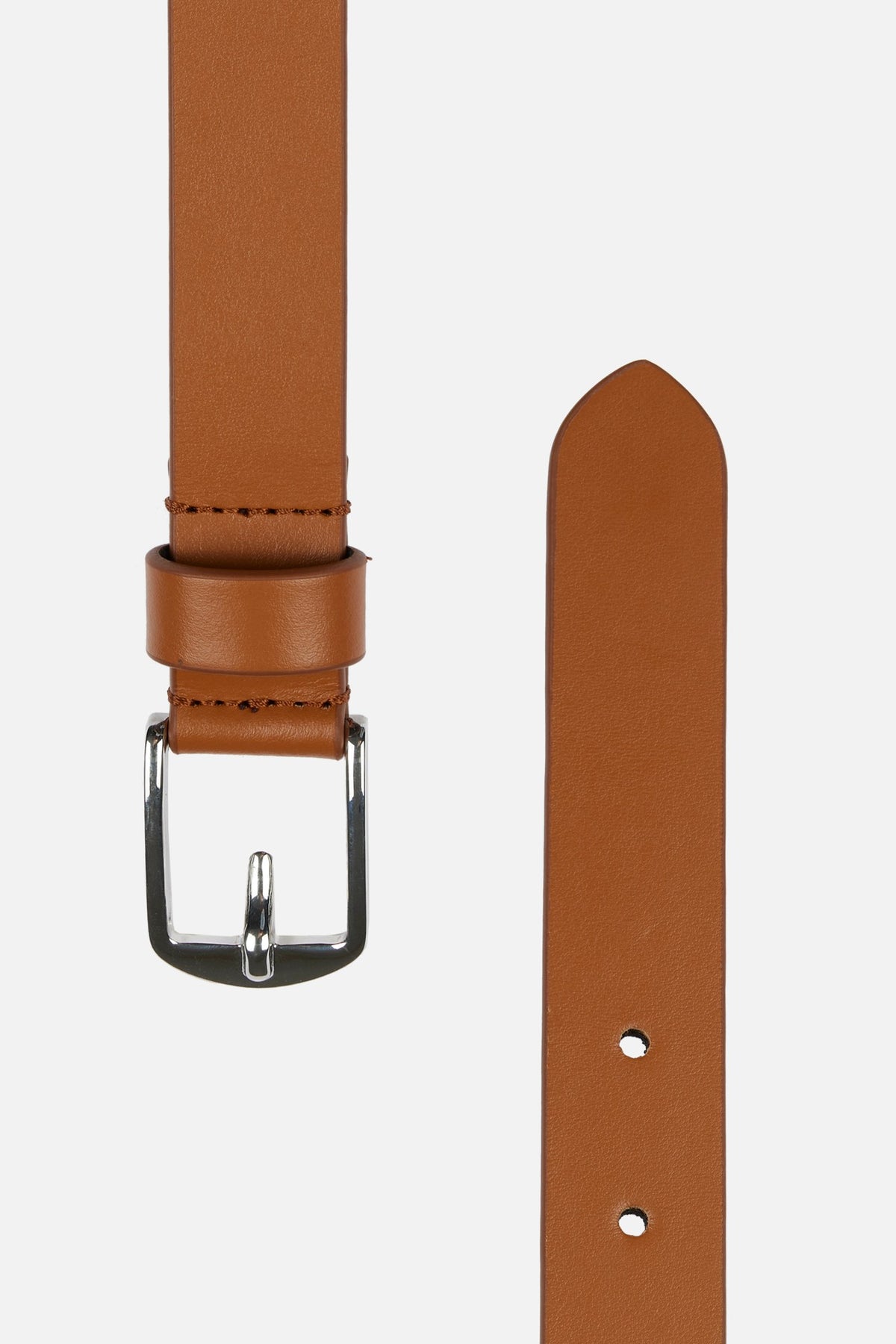 Akris Punto Cognac Leather Belt 35 “ Slim Leather Belt in Cognac | 7 For All Mankind main image 4