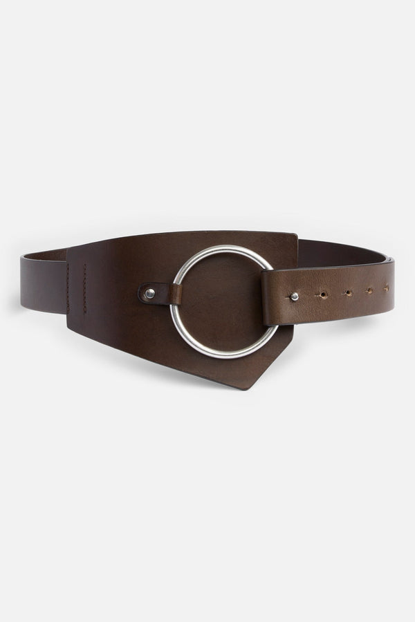 ASYMMETRIC WAIST BELT in Leather