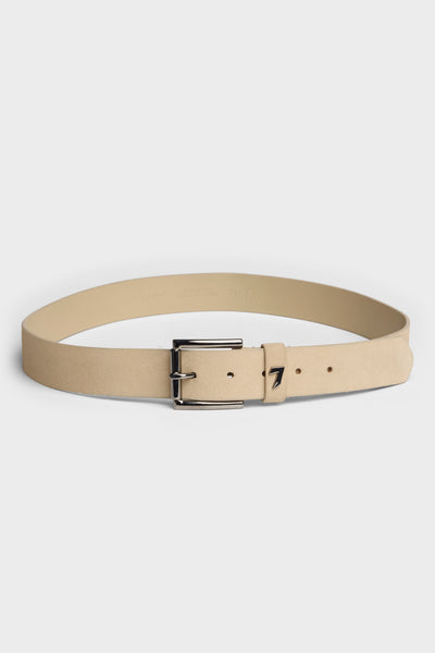 Classic Italian Suede Belt in Cream