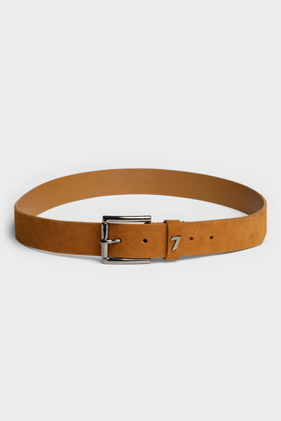 Classic Italian Suede Belt in Tobacco