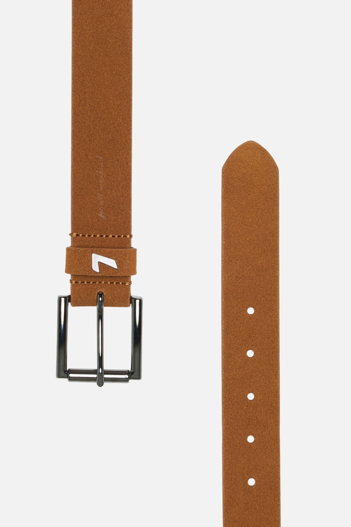 Classic Italian Suede Belt in Tobacco