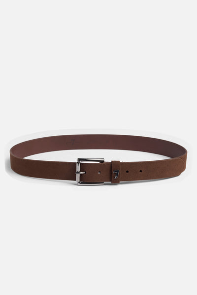 Classic Italian Suede Belt in Chocolate