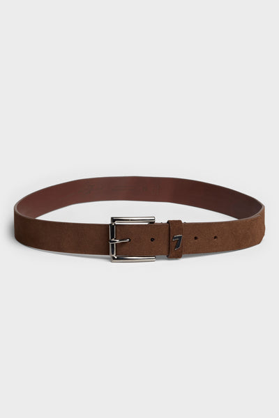 Classic Italian Suede Belt in Chocolate