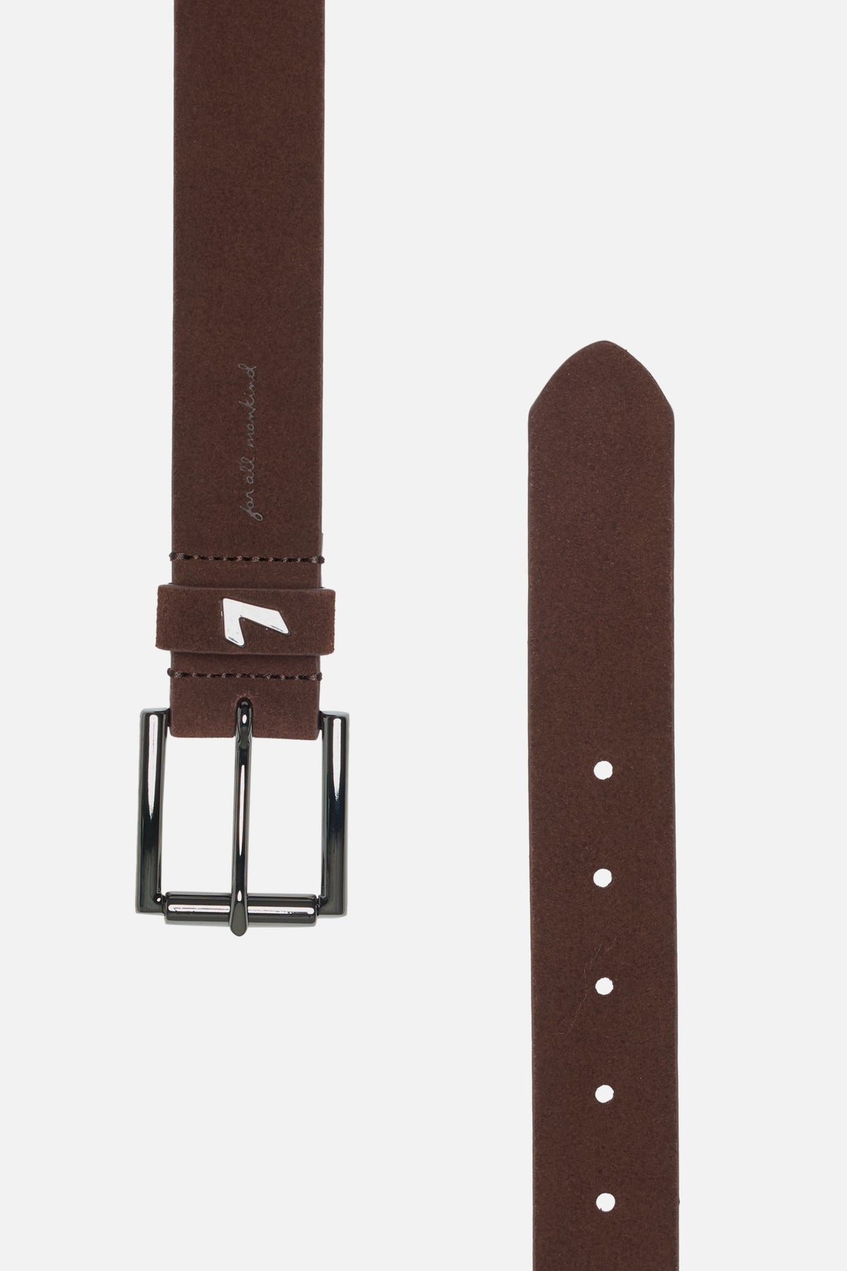 Classic Italian Suede Belt in Chocolate | 7 For All Mankind display picture 1