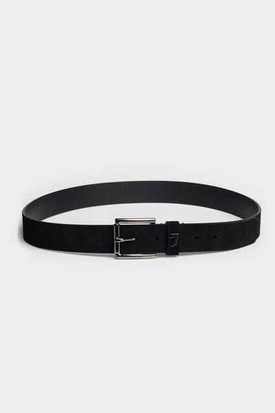 Classic Italian Suede Belt in Black