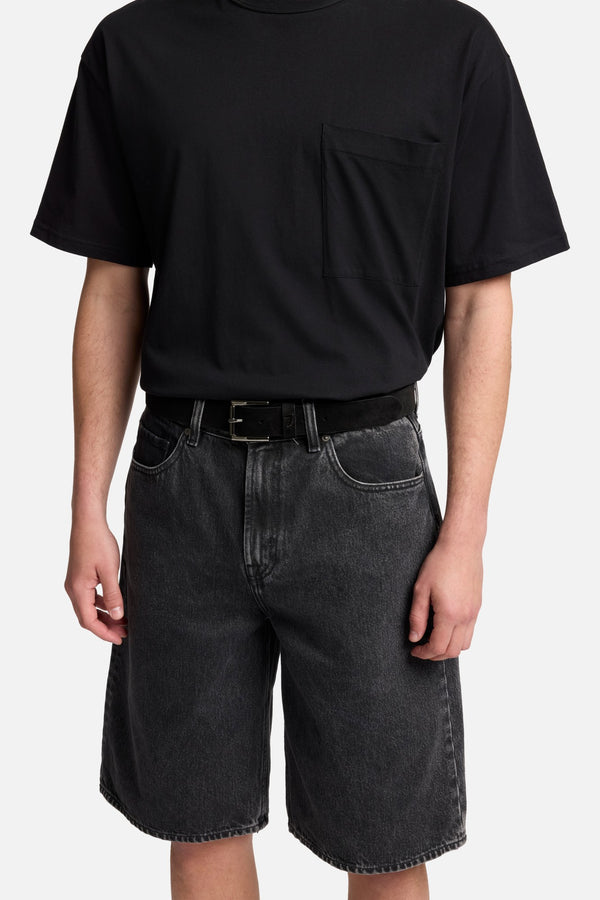 Classic Italian Suede Belt in Black