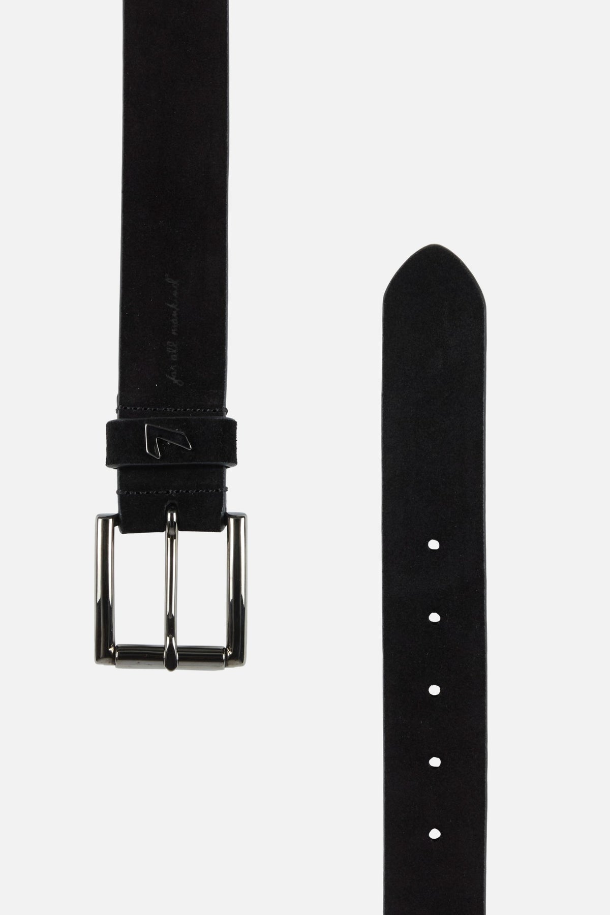 Classic Italian Suede Belt in Black | 7 For All Mankind