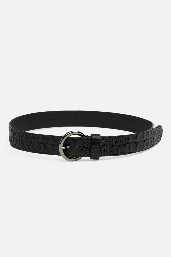 CROC EMBOSSED BELT in Italian Leather