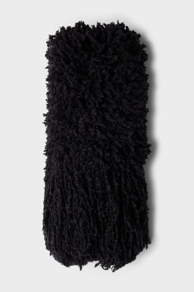 BOUCLE SCARF in Wool Blend Black