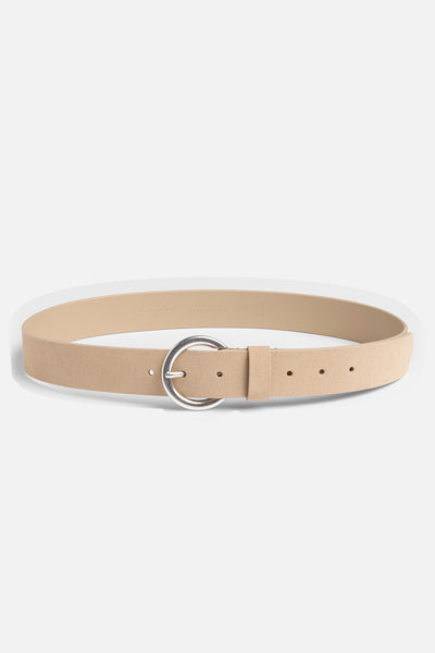 Timeless Italian Suede Belt in Cream