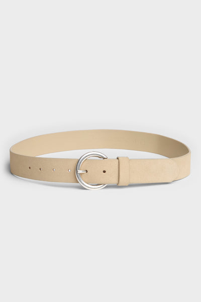 Timeless Italian Suede Belt in Cream