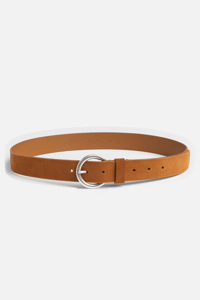 Timeless Italian Suede Belt in Tobacco