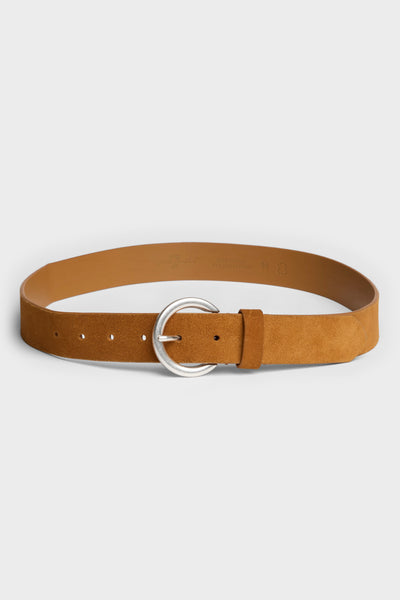 Timeless Italian Suede Belt in Tobacco