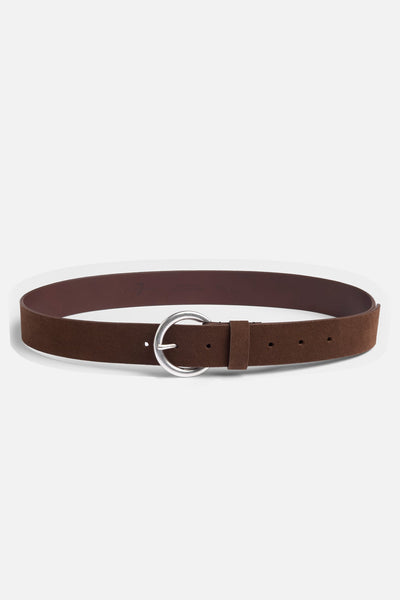 Timeless Italian Suede Belt in Chocolate