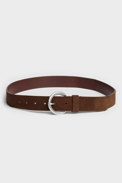 Timeless Italian Suede Belt in Chocolate