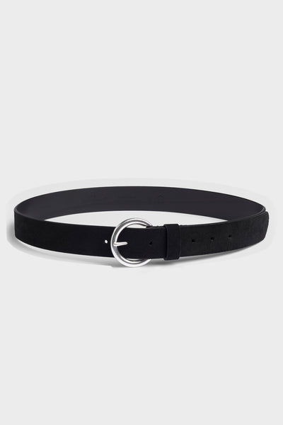 Timeless Italian Suede Belt in Black