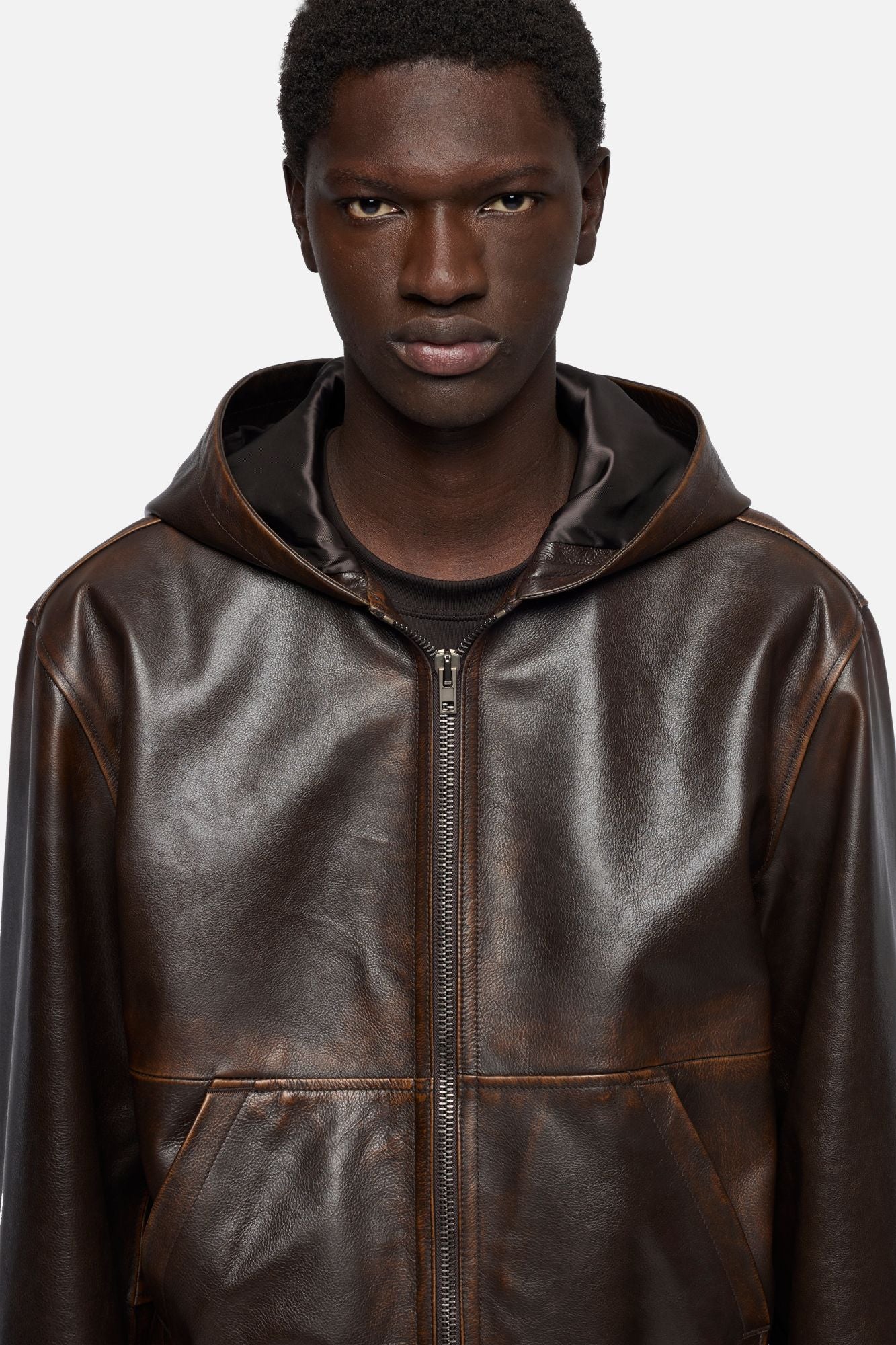 ZIP UP HOODIE in Leather Espresso | 7 For All Mankind