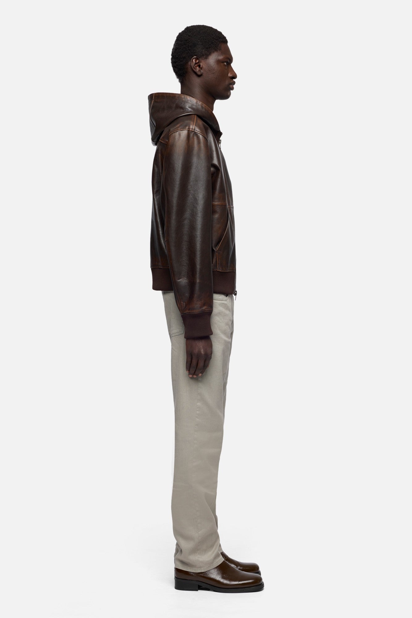 ZIP UP HOODIE in Leather Espresso | 7 For All Mankind