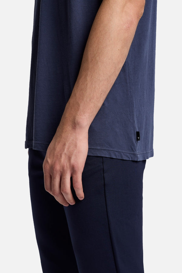 Featherweight Cotton Tee in Navy