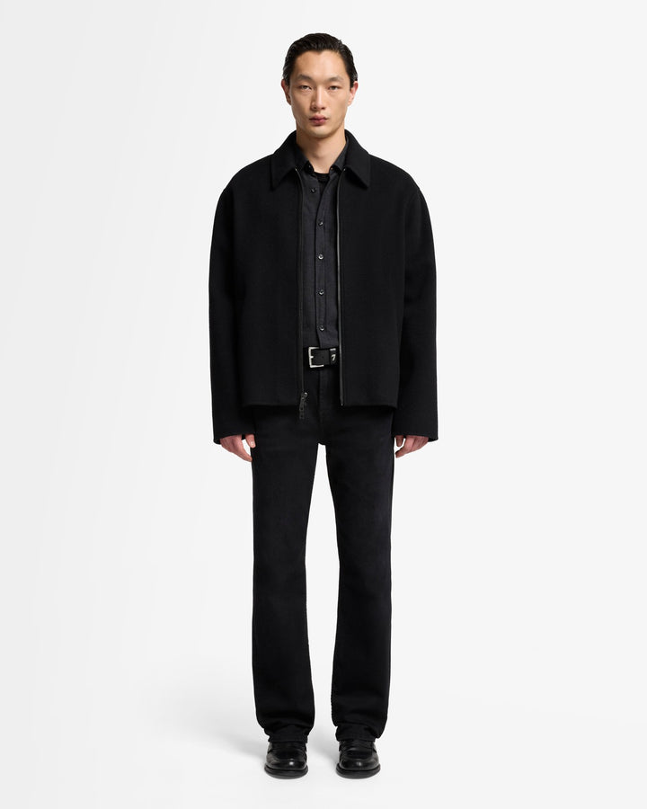 MS WINDBLOCK KNIT BLOUSON ブラック L Wool Blouson Jacket In Black| 7 For All Mankind