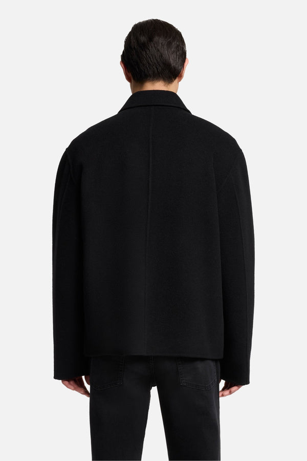 Wool Blouson Jacket In Black