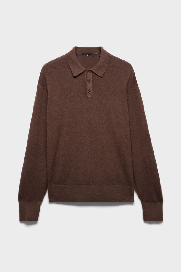 LONG SLEEVE POLO in Wool