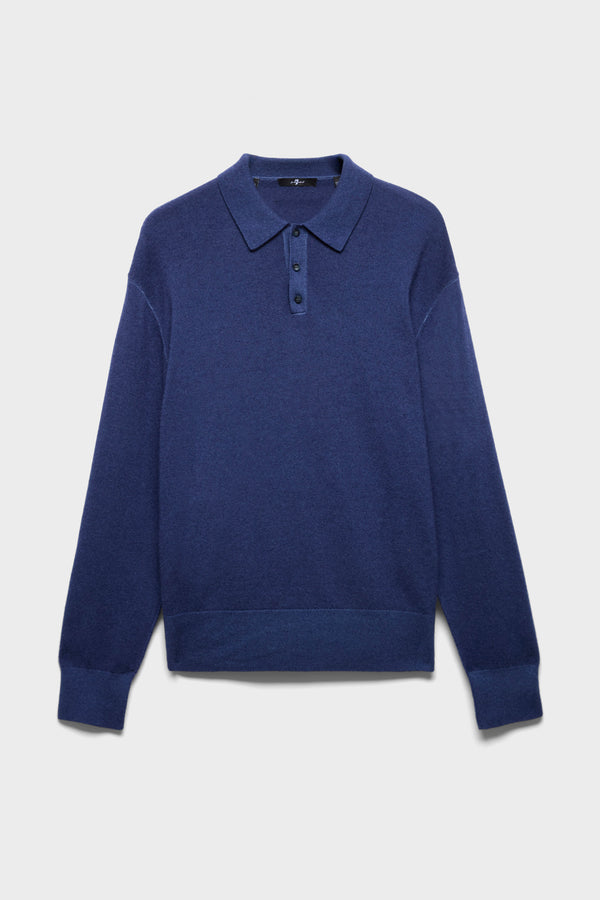 LONG SLEEVE POLO in Wool