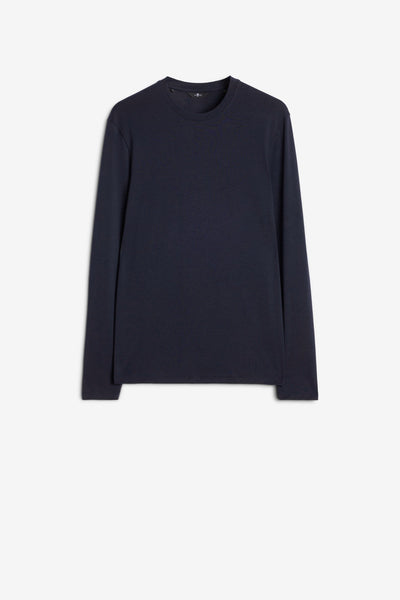 CREWNECK LONG SLEEVE TEE in Lyocell Navy