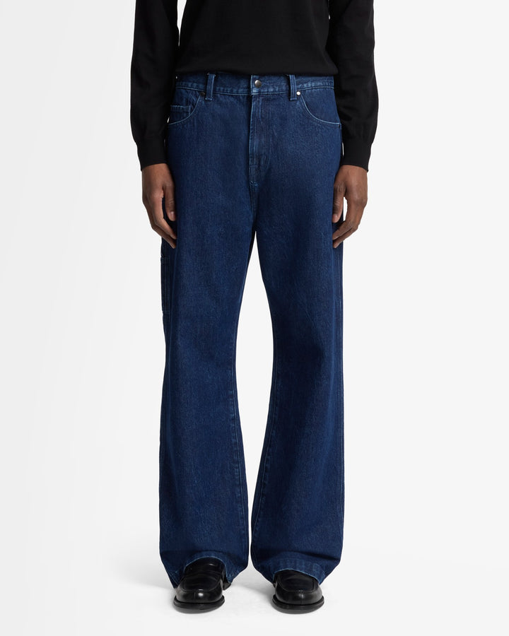 Utility Denim Wide Leg Pant in Carpenter Blue | 7 For All