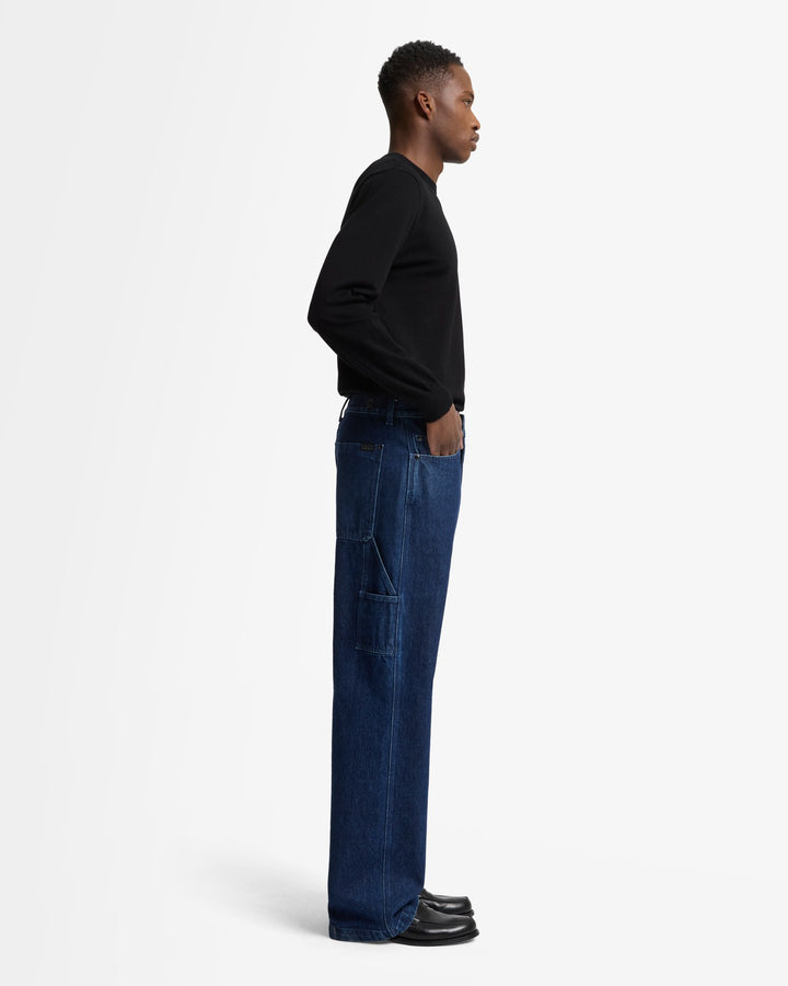 Utility Denim Wide Leg Pant in Carpenter Blue | 7 For All Utility Denim Wide Leg Pant in Carpenter Blue | 7 For All
