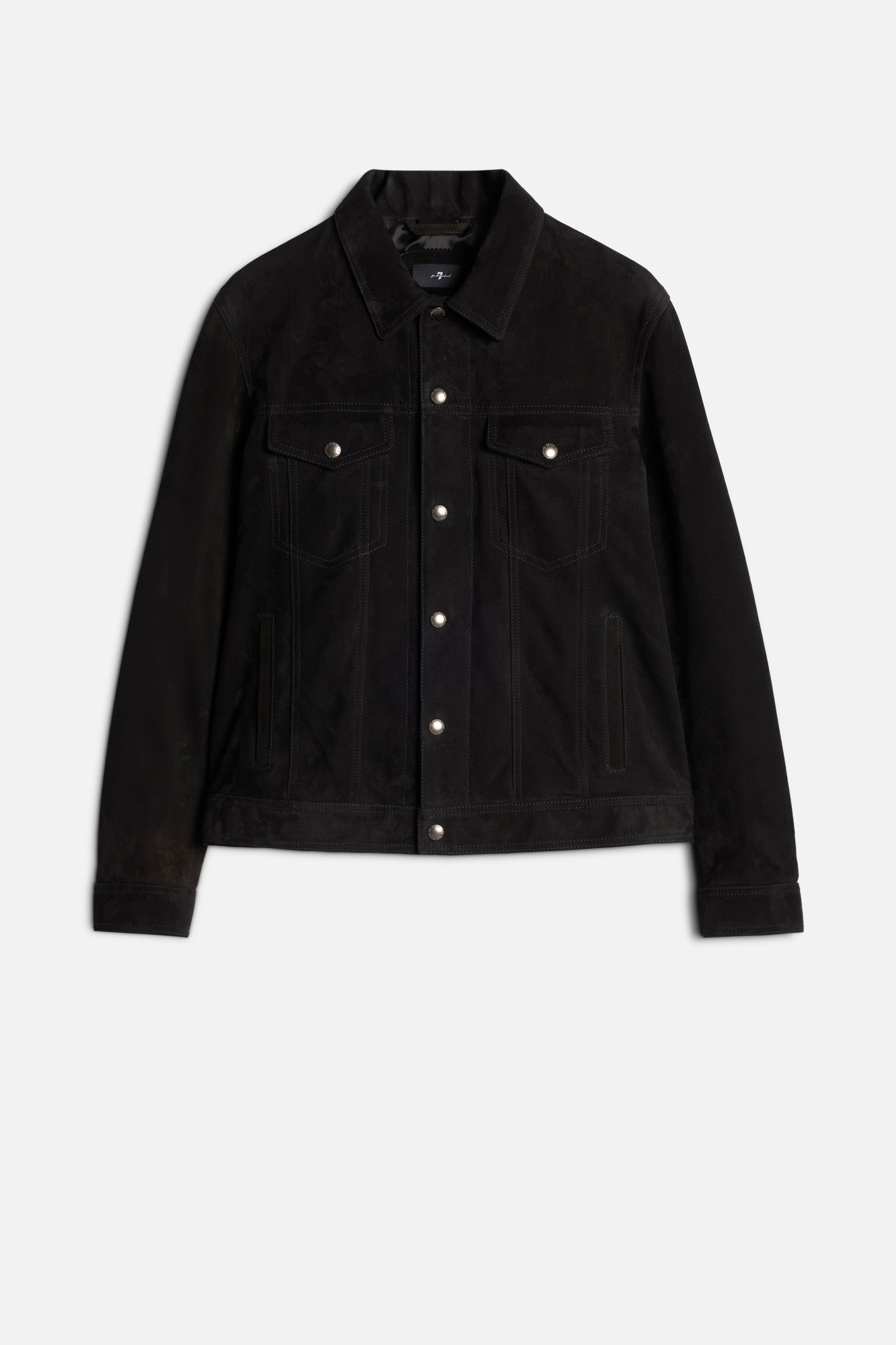 Suede Trucker Jacket In Black| 7 For All Mankind