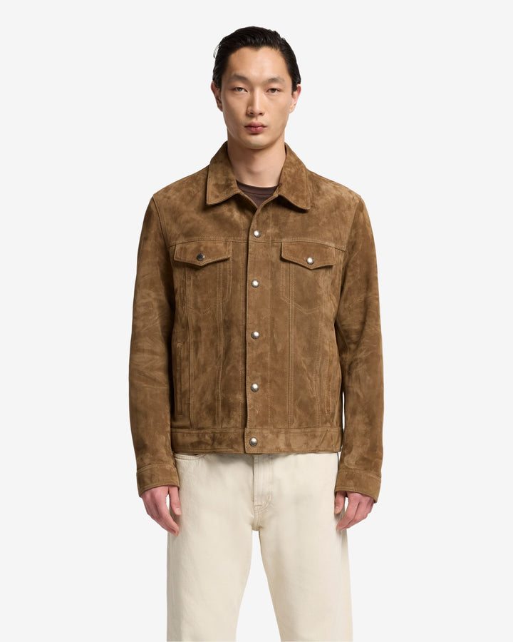 定価　83600円 SUEDE TRUCKER JACKET ブラウン　サイズ2 Suede Trucker Jacket In Chestnut| 7 For All Mankind