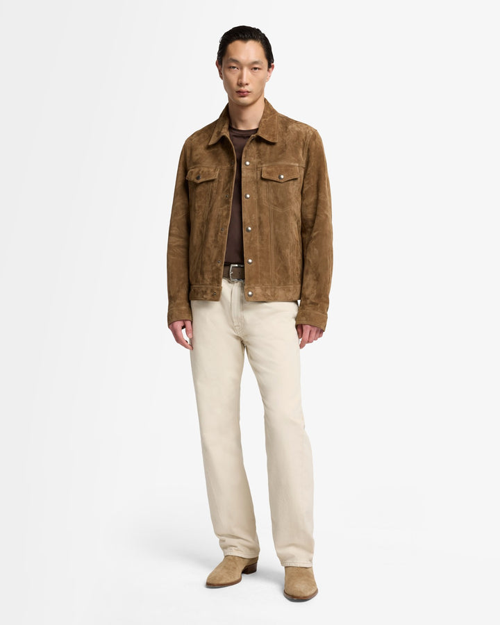 Suede Trucker Jacket In Chestnut| 7 For All Mankind