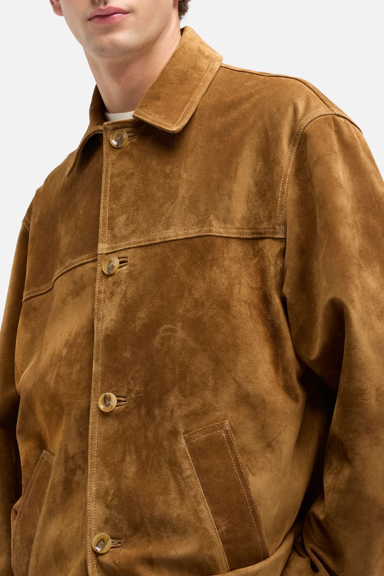 Suede Long Jacket In Tobacco| 7 For All Mankind