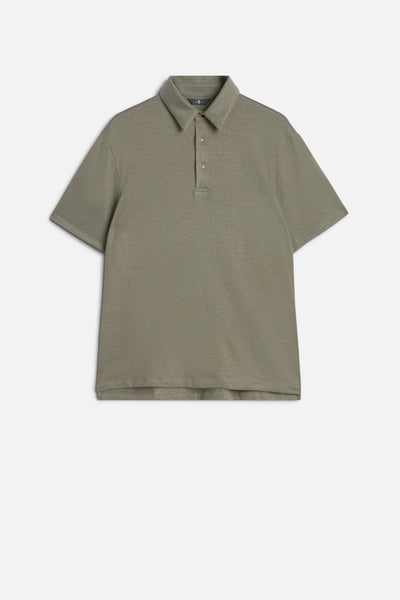POLO in Linen Blend Army