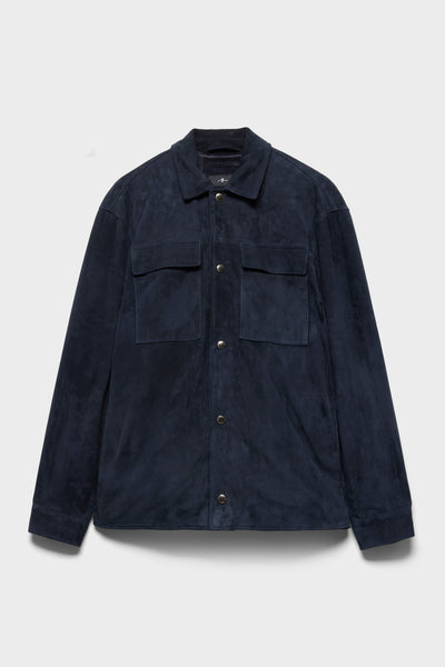 OVERSHIRT in Suede Navy