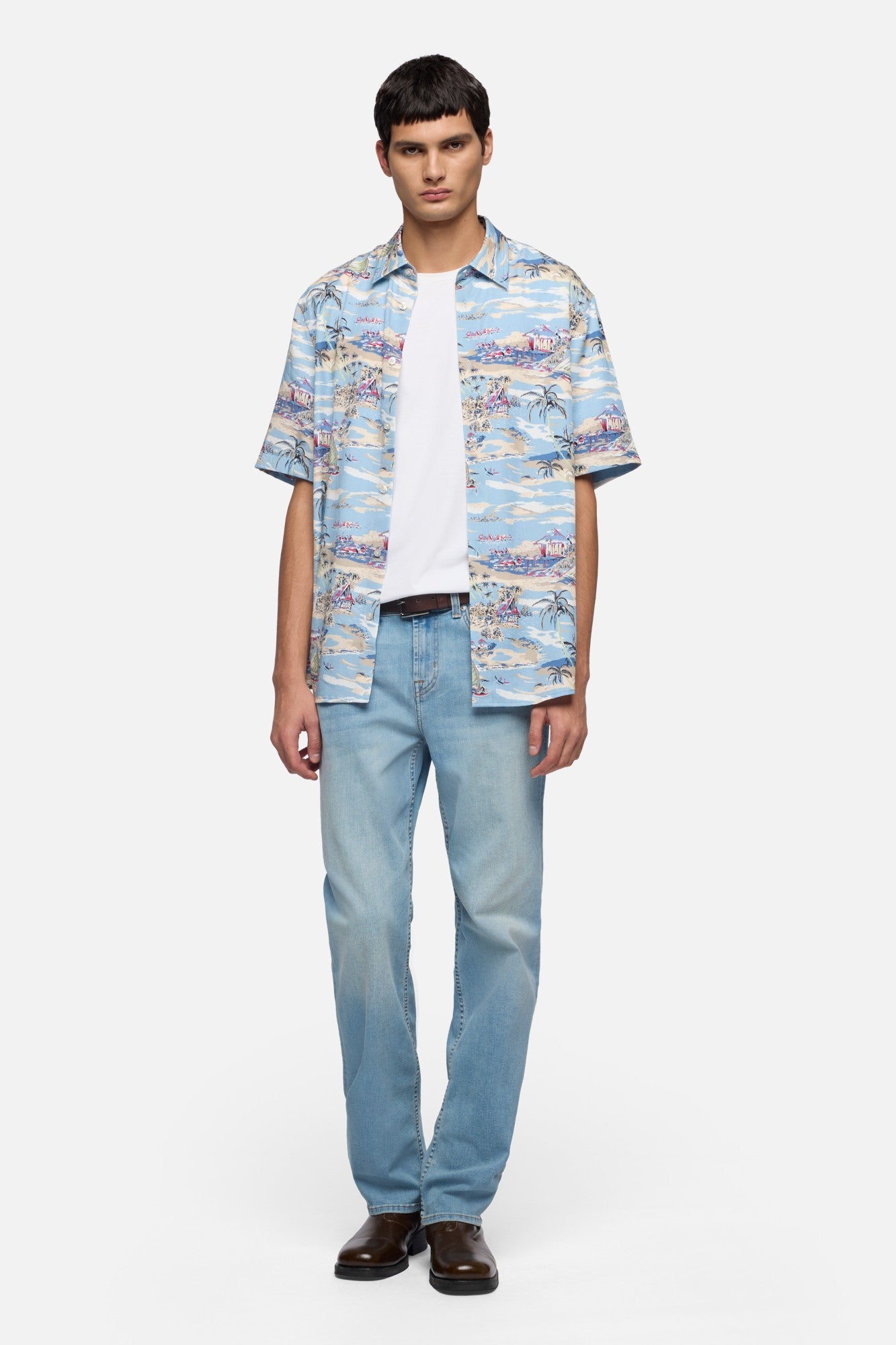 SHORT SLEEVE BUTTON UP SHIRT in Fluid Aloha | 7 For All Mankind