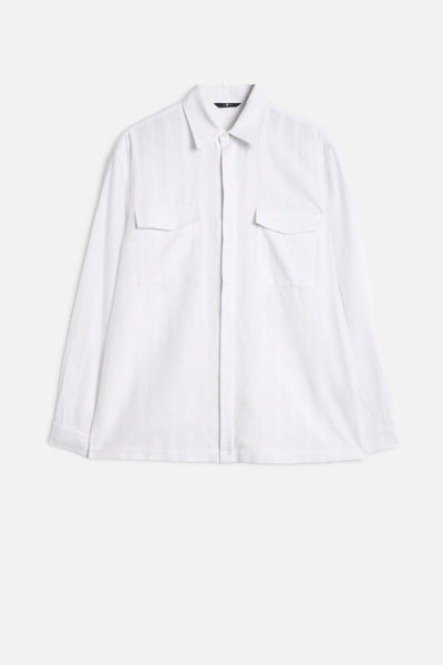 UTILITY SHIRT in Denim Linen White