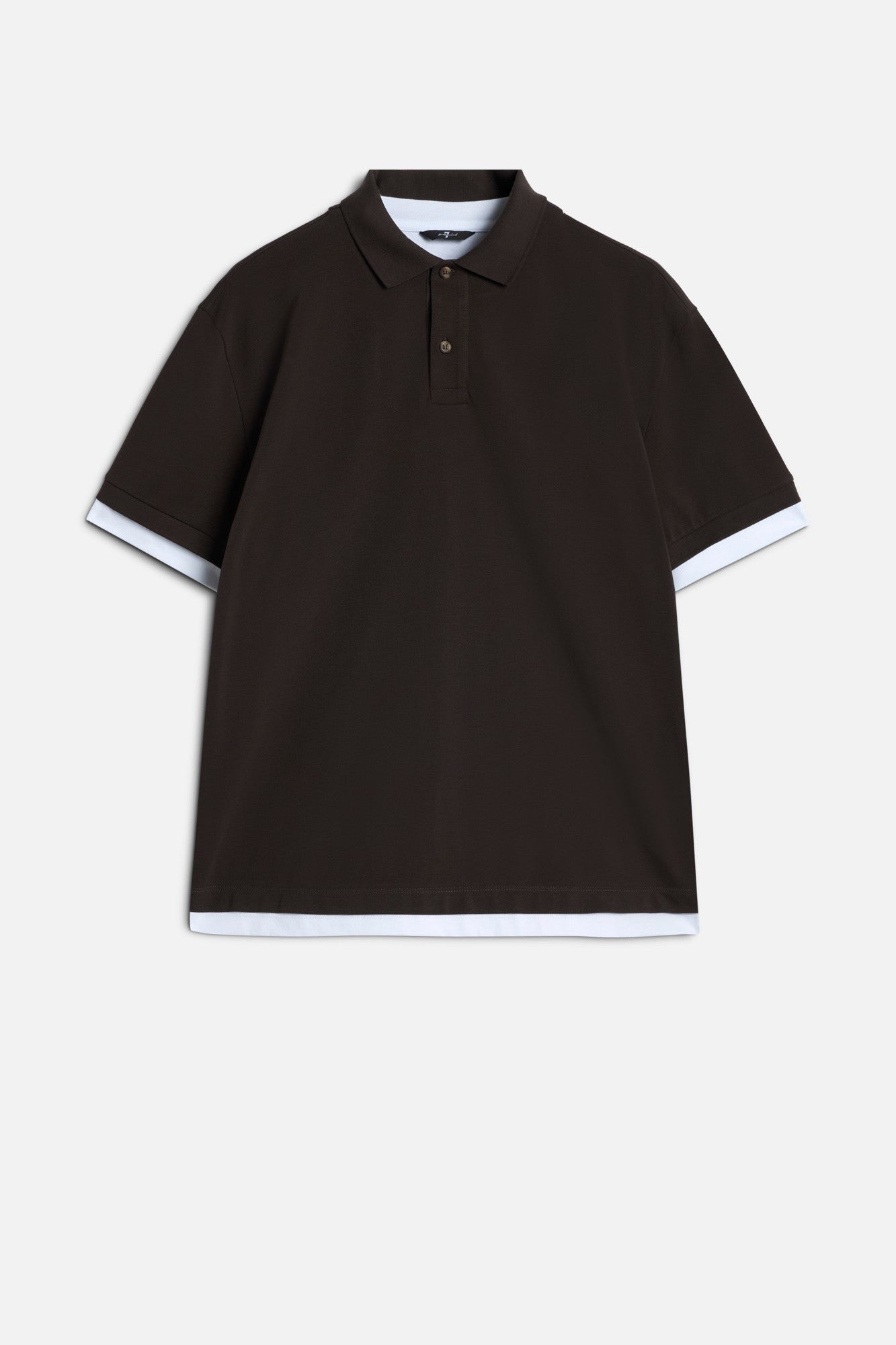 DOUBLE LAYER POLO in Espresso | 7 For All Mankind