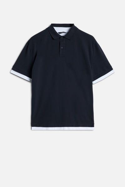 DOUBLE LAYER POLO in Midnight