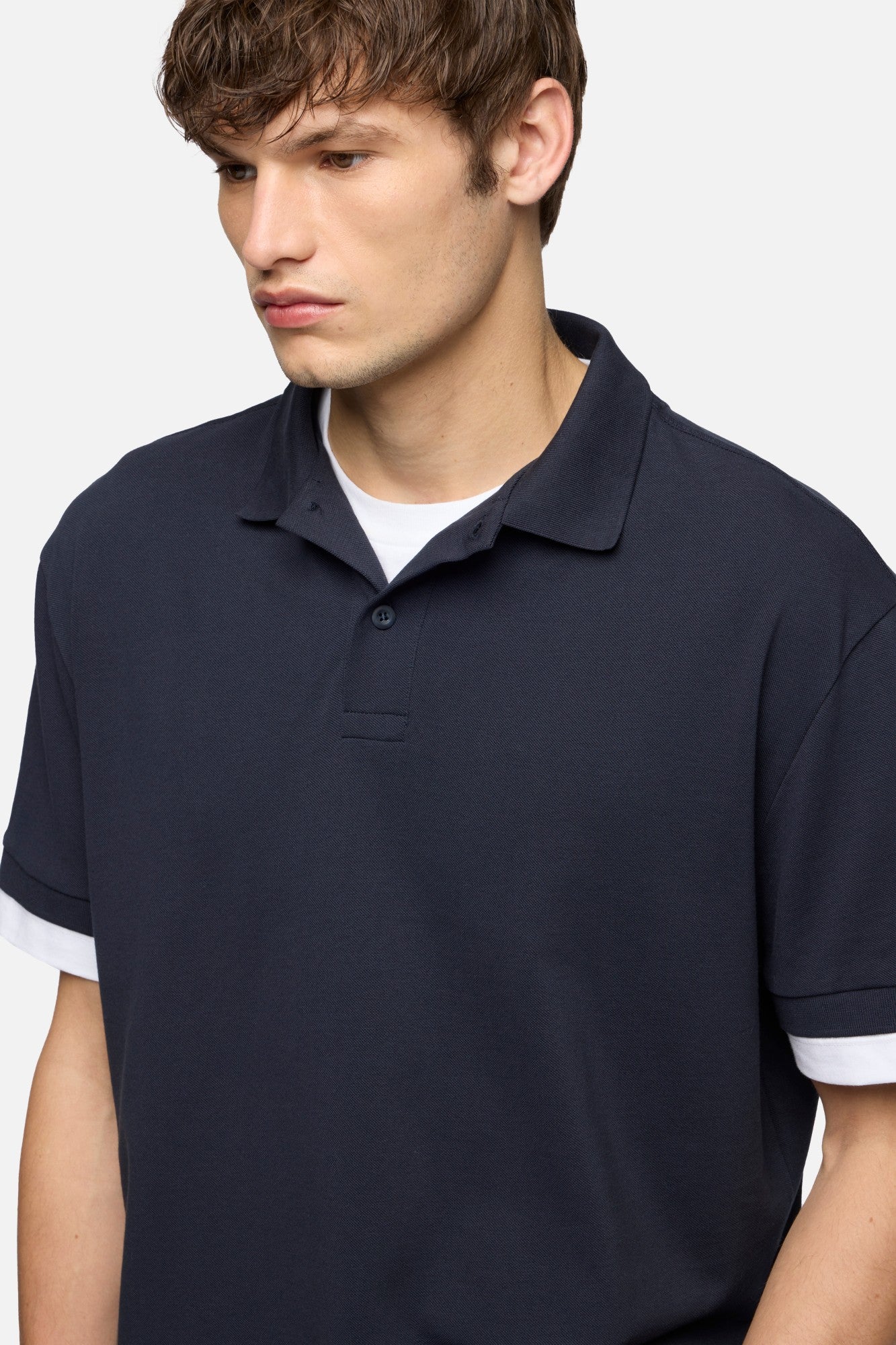 DOUBLE LAYER POLO in Midnight | 7 For All Mankind