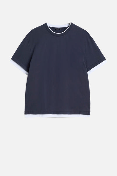 DOUBLE LAYER TEE in Midnight