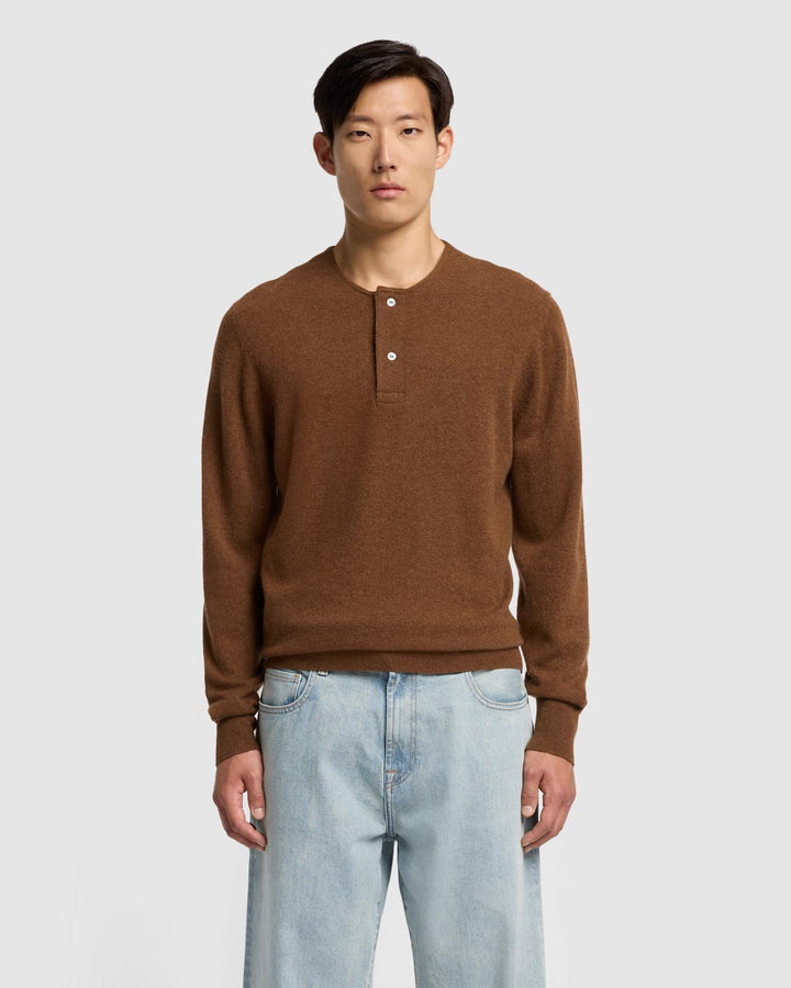 Men's cashmere henley sweater best sale