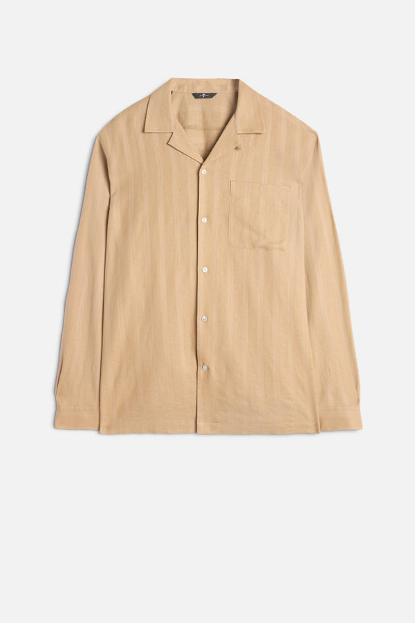 LONG SLEEVE CAMP SHIRT in Linen Blend