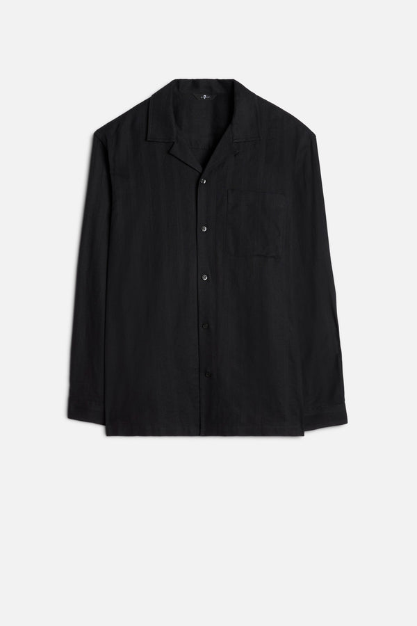 LONG SLEEVE CAMP SHIRT in Linen Blend
