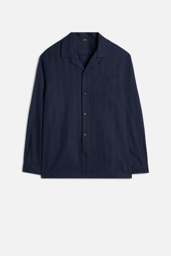LONG SLEEVE CAMP SHIRT in Linen Blend