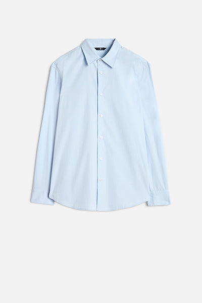 Long Sleeve Poplin Shirt in Sky Blue