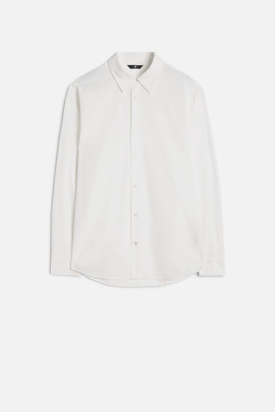 Long Sleeve Poplin Shirt in White